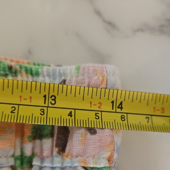 Cynthia Rowley Linen Blend Shorts Coastal Scenic Print Beach Resort Medium - Picture 7 of 8